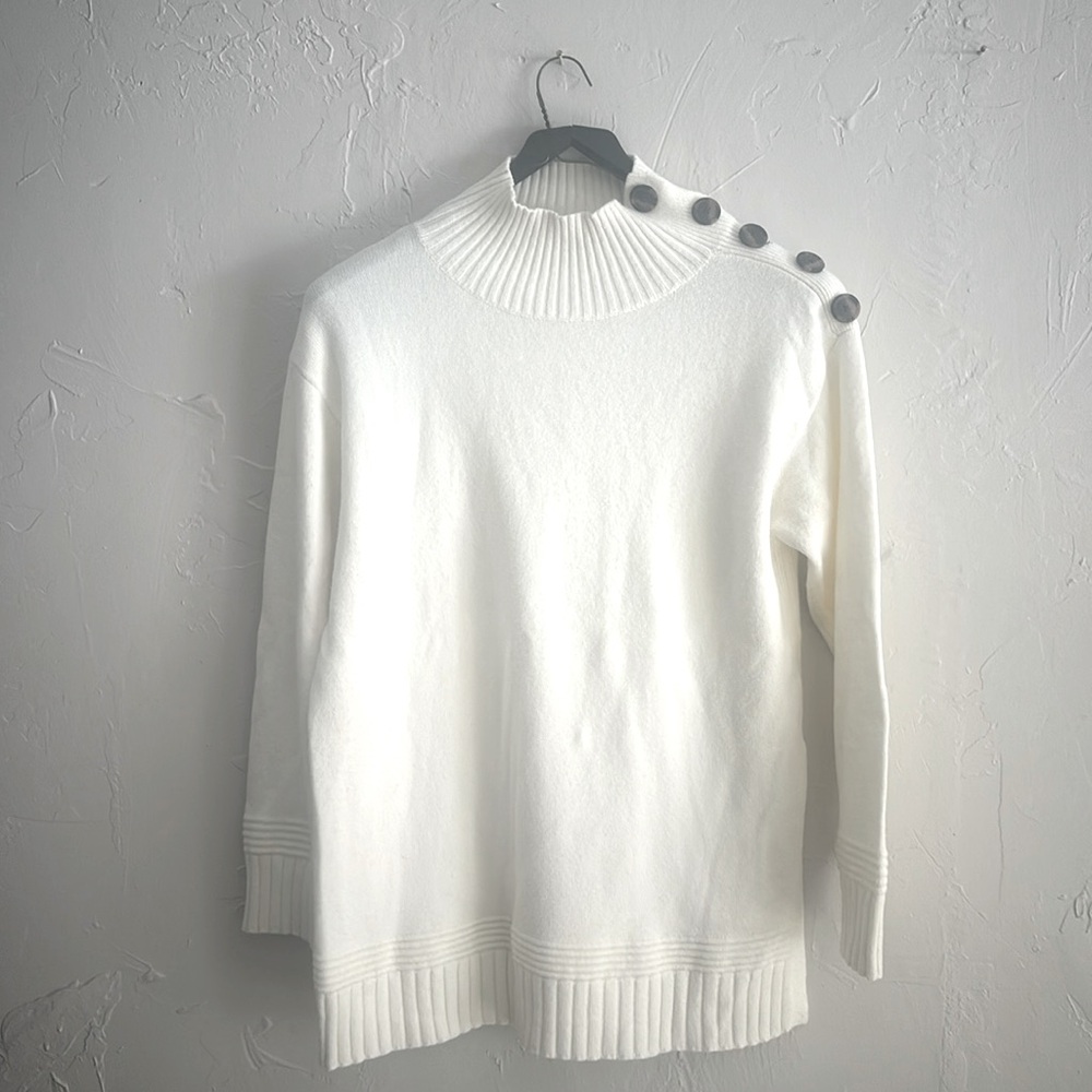 Creamy white button sweater